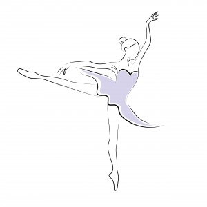 Art,Sketched,Beautiful,Ballerina,In,Ballet,Pose.